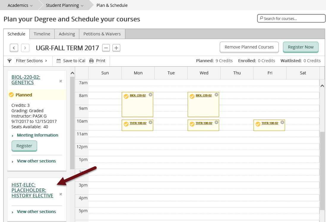 Placeholders appear in your schedule!